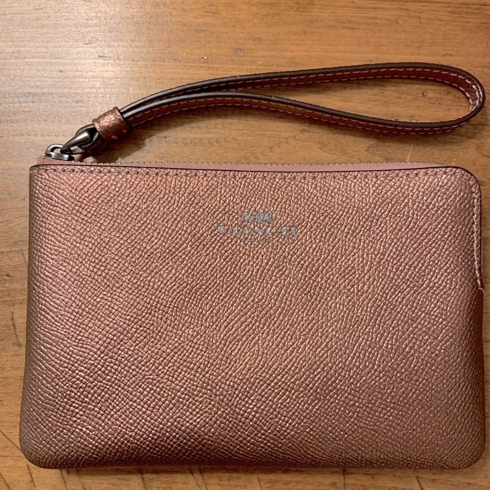 Coach Rose Gold Wristlet Clutch